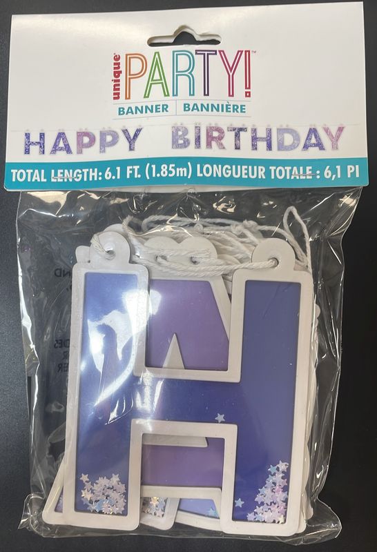 BANNER HAPPY BIRTHDAY CONFETTI FILLED