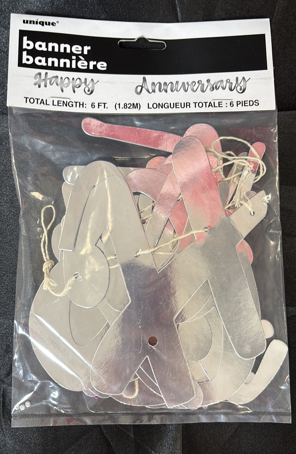 BANNER SILVER SCRIPT  HAPPY ANNIVERSARY