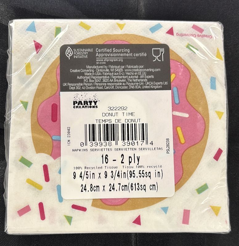 Beverage Napkin Donut Time
