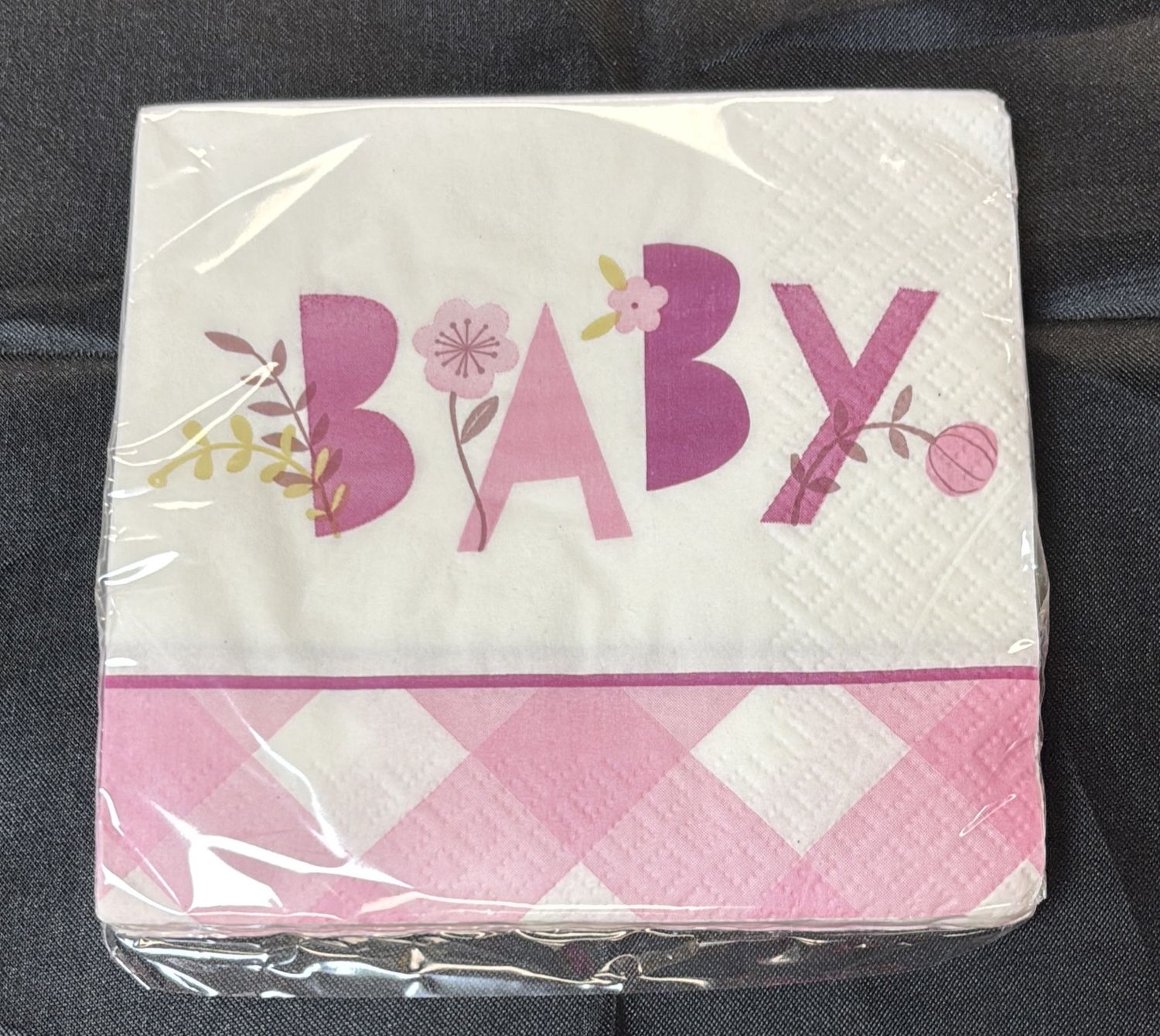 BEVERAGE NAPKIN PINK ELEPHANT