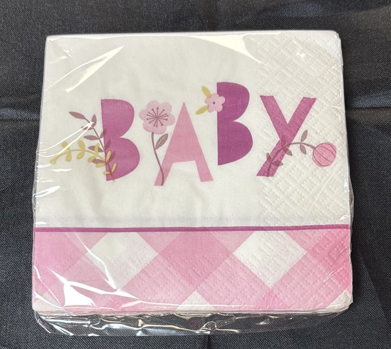 BEVERAGE NAPKIN PINK ELEPHANT