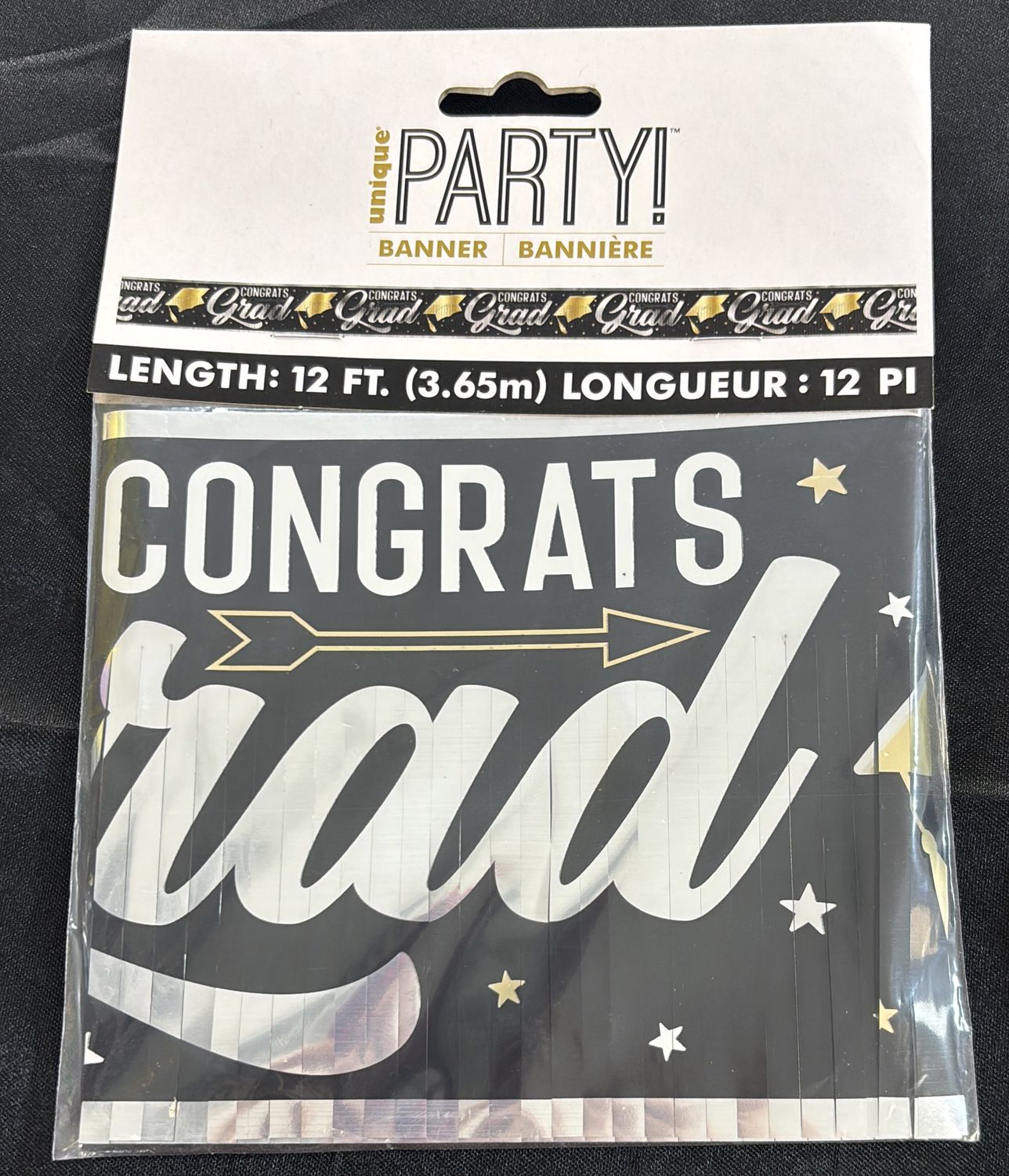 BANNER STARS/CAPS GRAD FRINGE