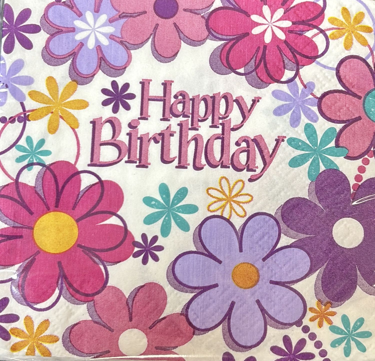 BEVERAGE NAPKIN BIRTHDAY BLOSSOM