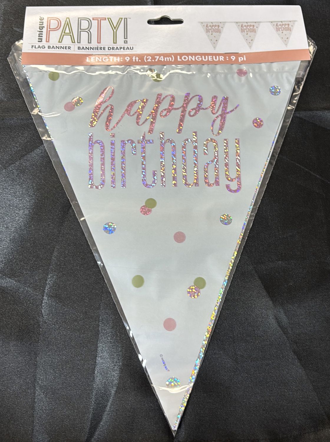 BANNER ROSE GOLD GLITZ HBD