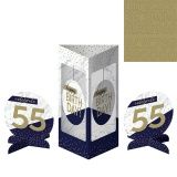 CUSTOM NAVY &amp; GOLD MILESTONE CENTERPIECE