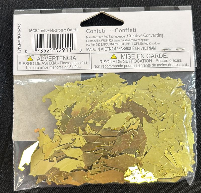Confetti Grad Caps Gold
