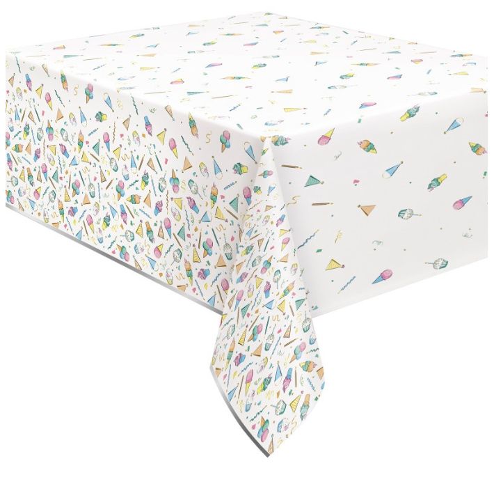 Rainbow Birthday Treats Foil Table Cover 54" X 84"