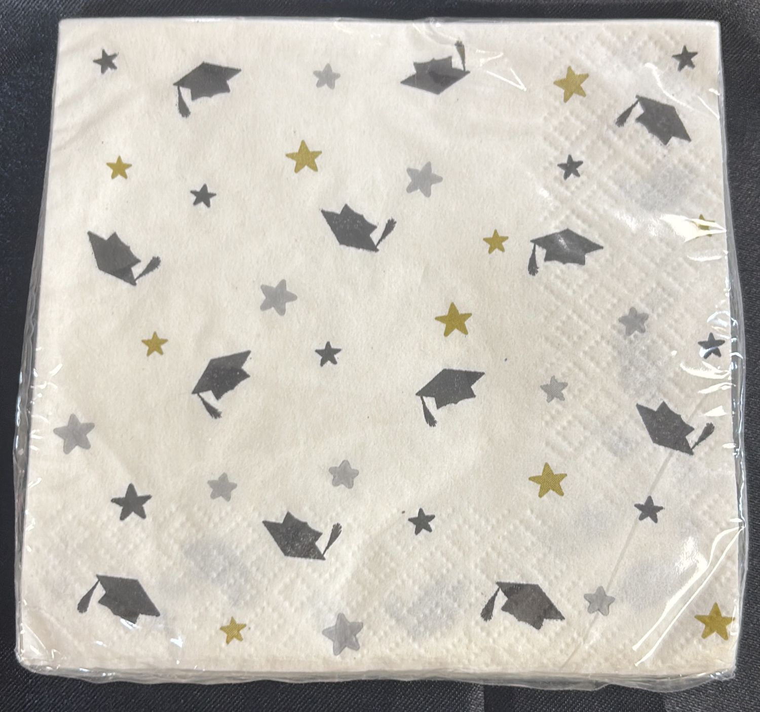 BEVERAGE NAPKIN STARS &amp; CAPS GRAD