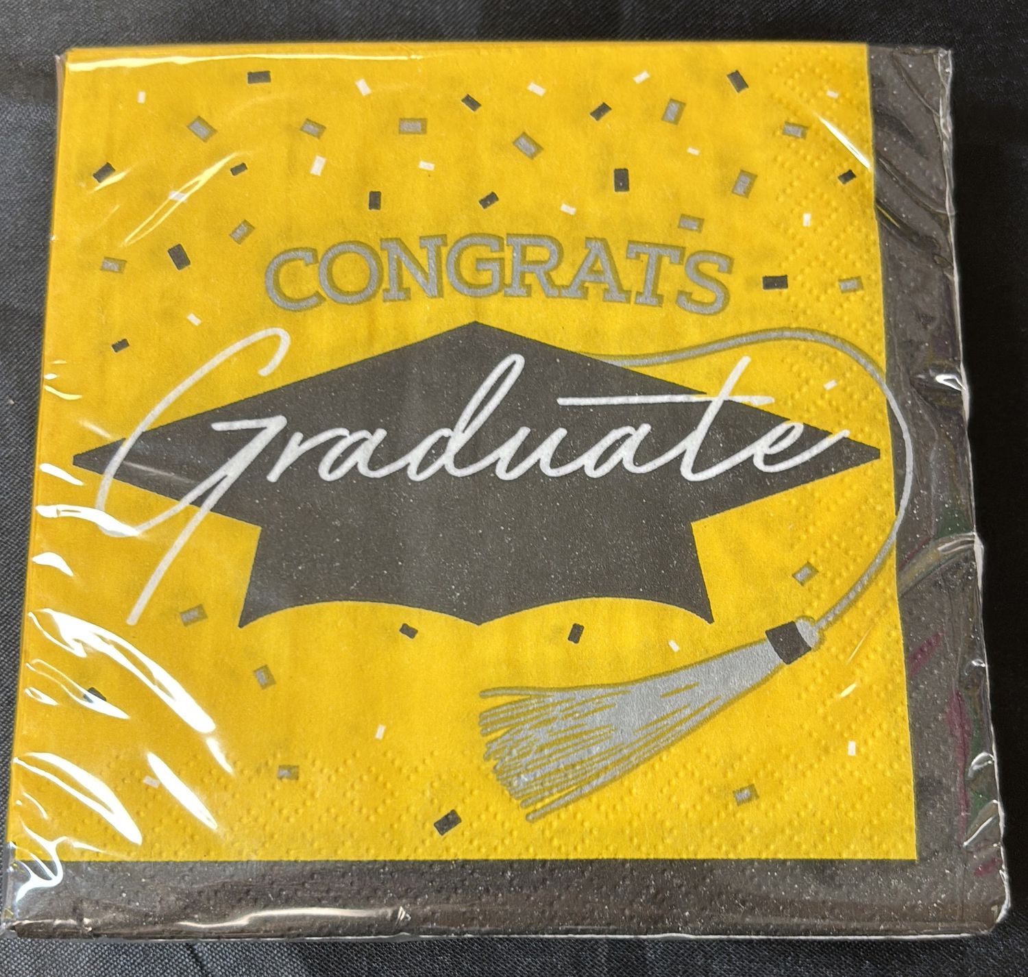 BEVERAGE NAPKIN SCHOOL SPIRIT YELLOW
