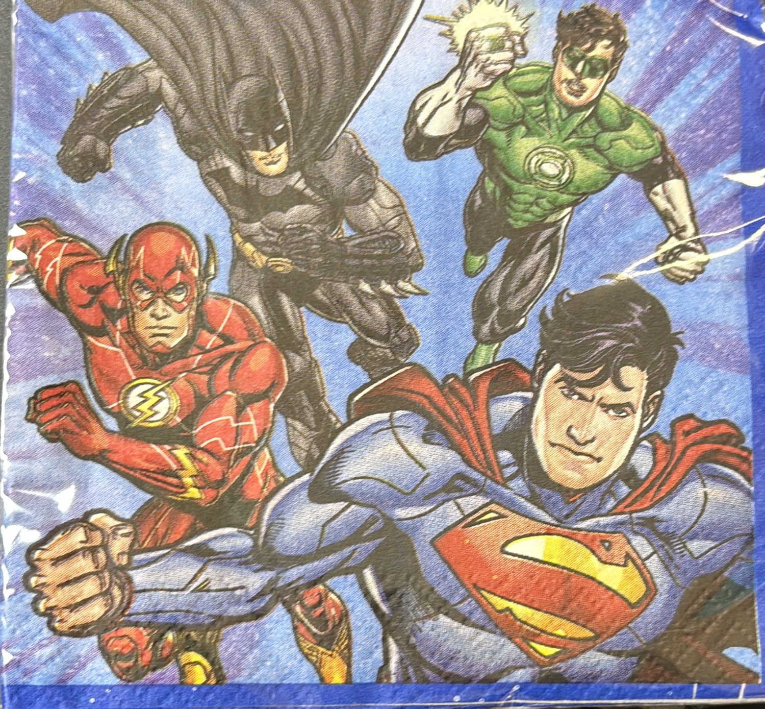 JUSTICE LEAGUE BEVERAGE NAPKIN