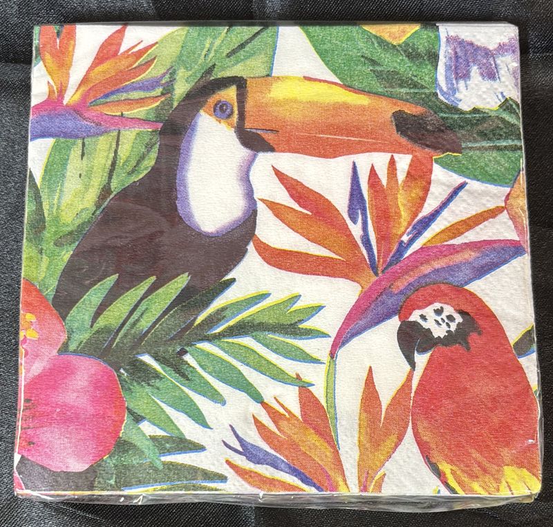 BEVERAGE NAPKIN PALM TROPICAL LUAU