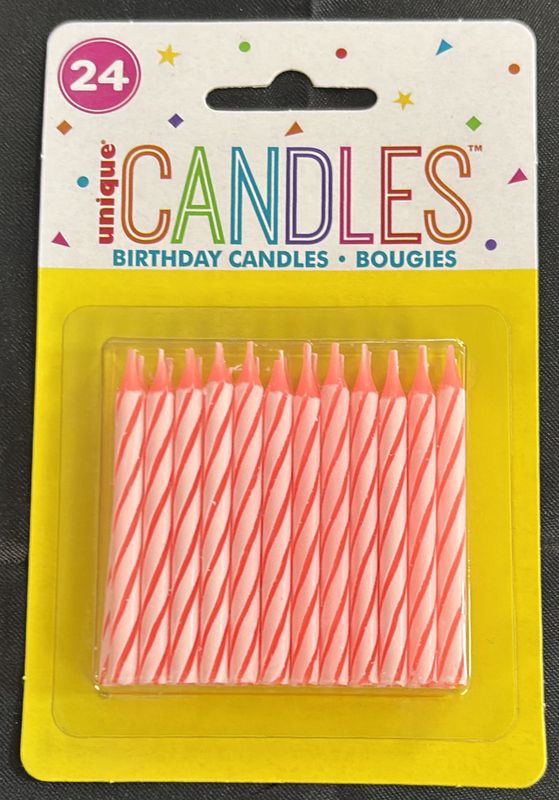 CANDLE SPIRAL BDAY PINK