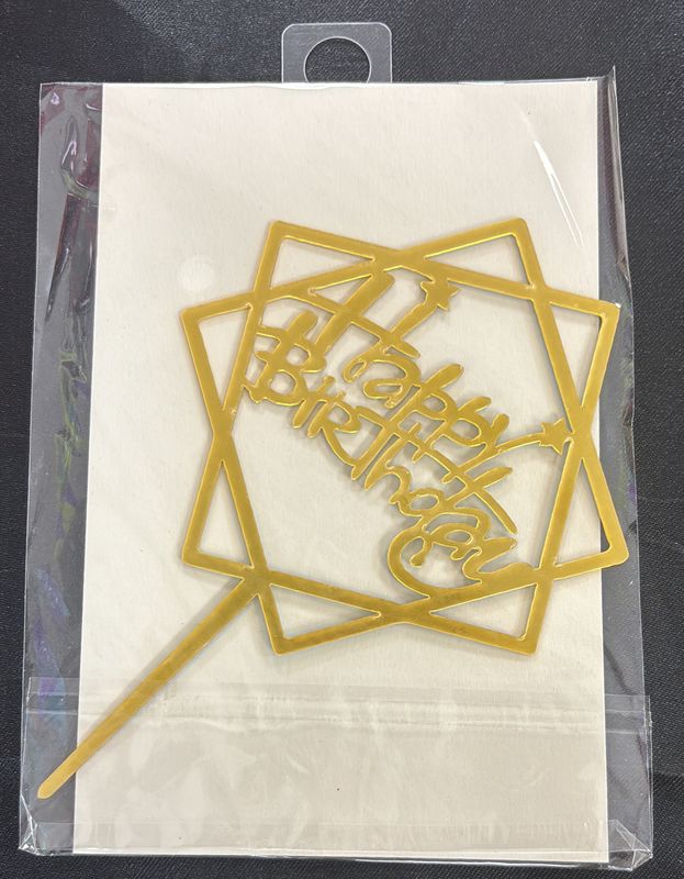 HBD GOLD ACRYLIC CAKE TOPPER