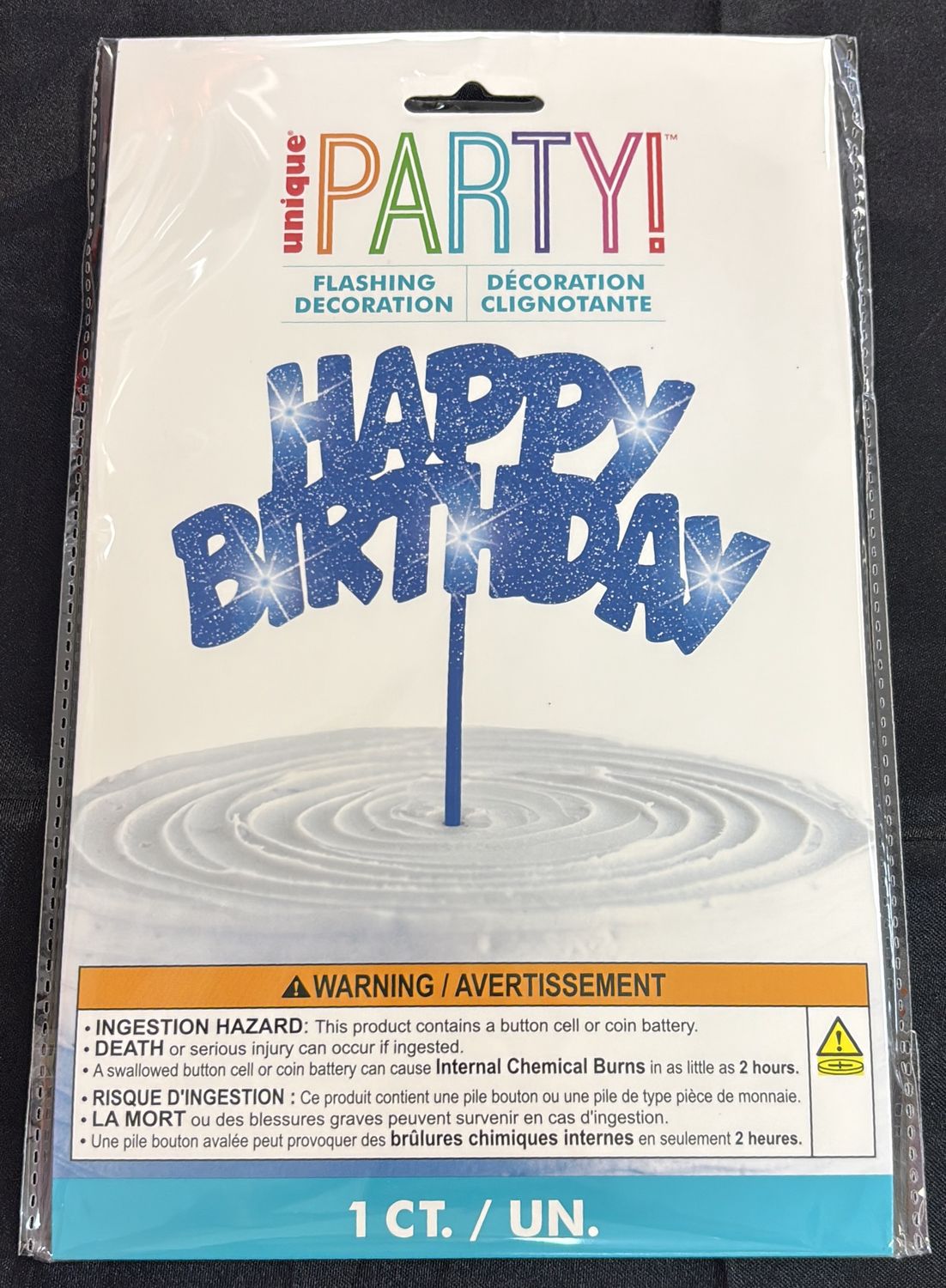 HB FLASHING PICK BLUE CAKE TOPPER