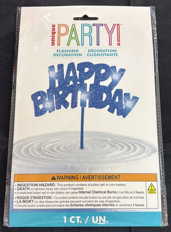 HB FLASHING PICK BLUE CAKE TOPPER