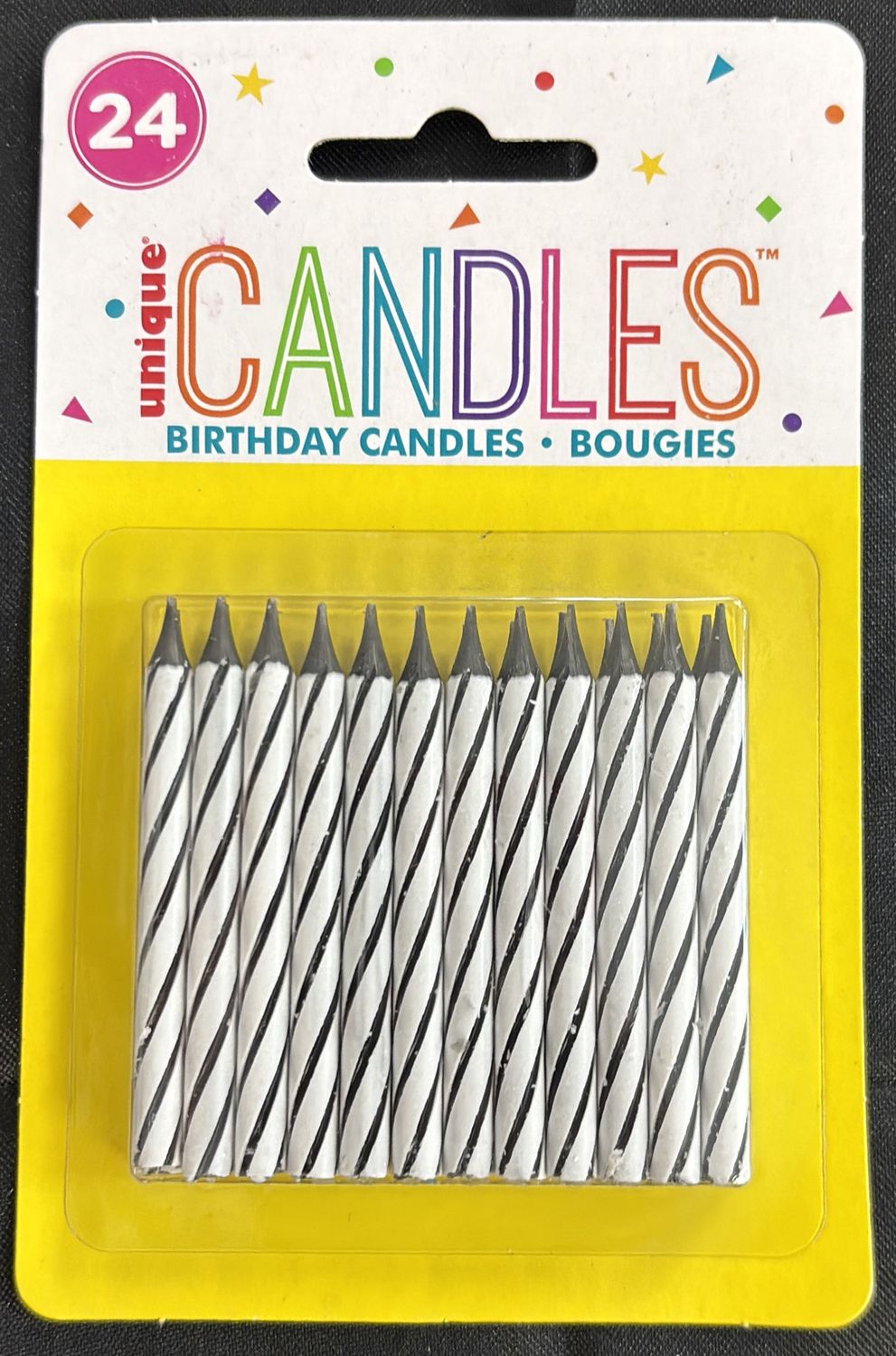 CANDLE SPIRAL BDAY BLACK