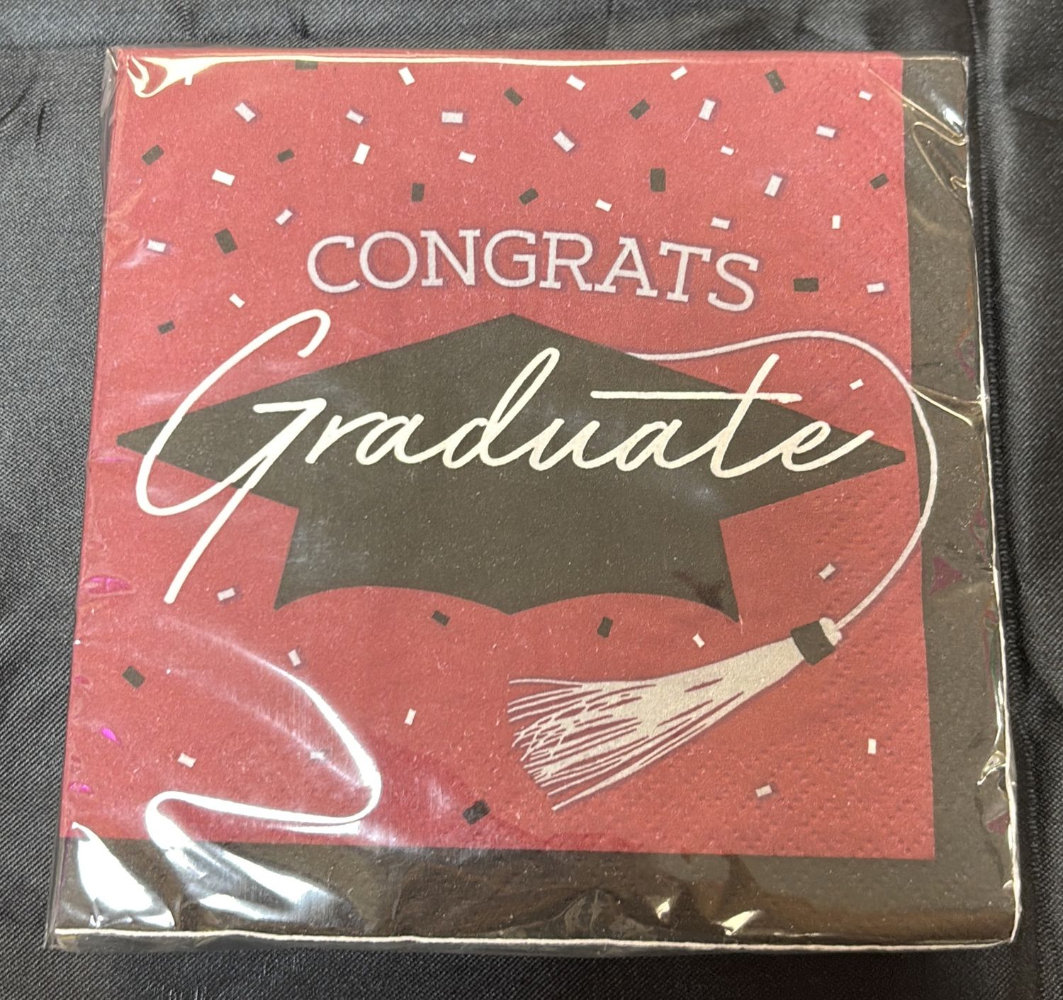 BEVERAGE NAPKIN SCHOOL SPIRIT BURGUNDY