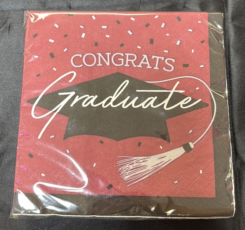 BEVERAGE NAPKIN SCHOOL SPIRIT BURGUNDY