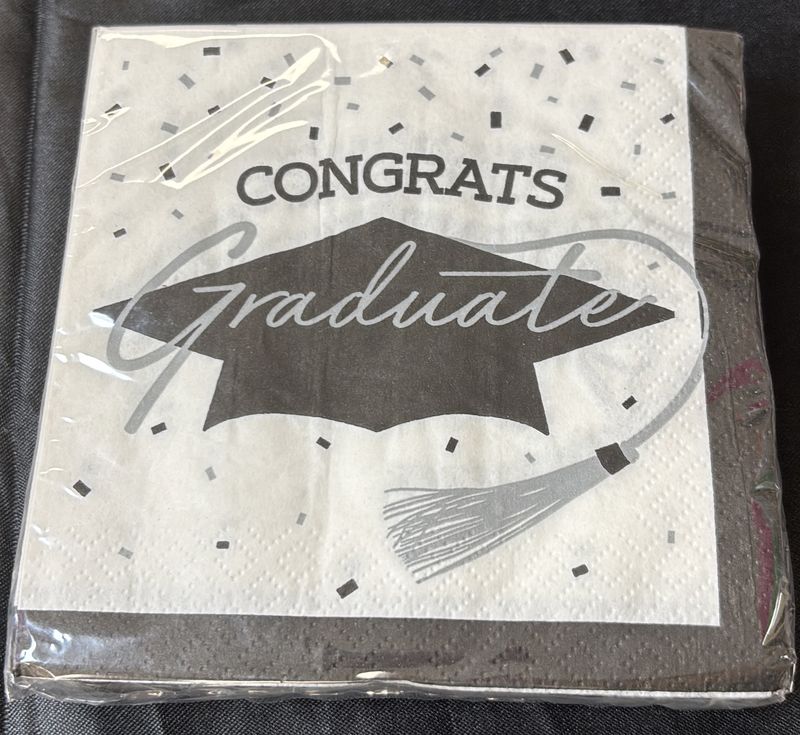 BEVERAGE NAPKIN SCHOOL SPIRIT WHITE