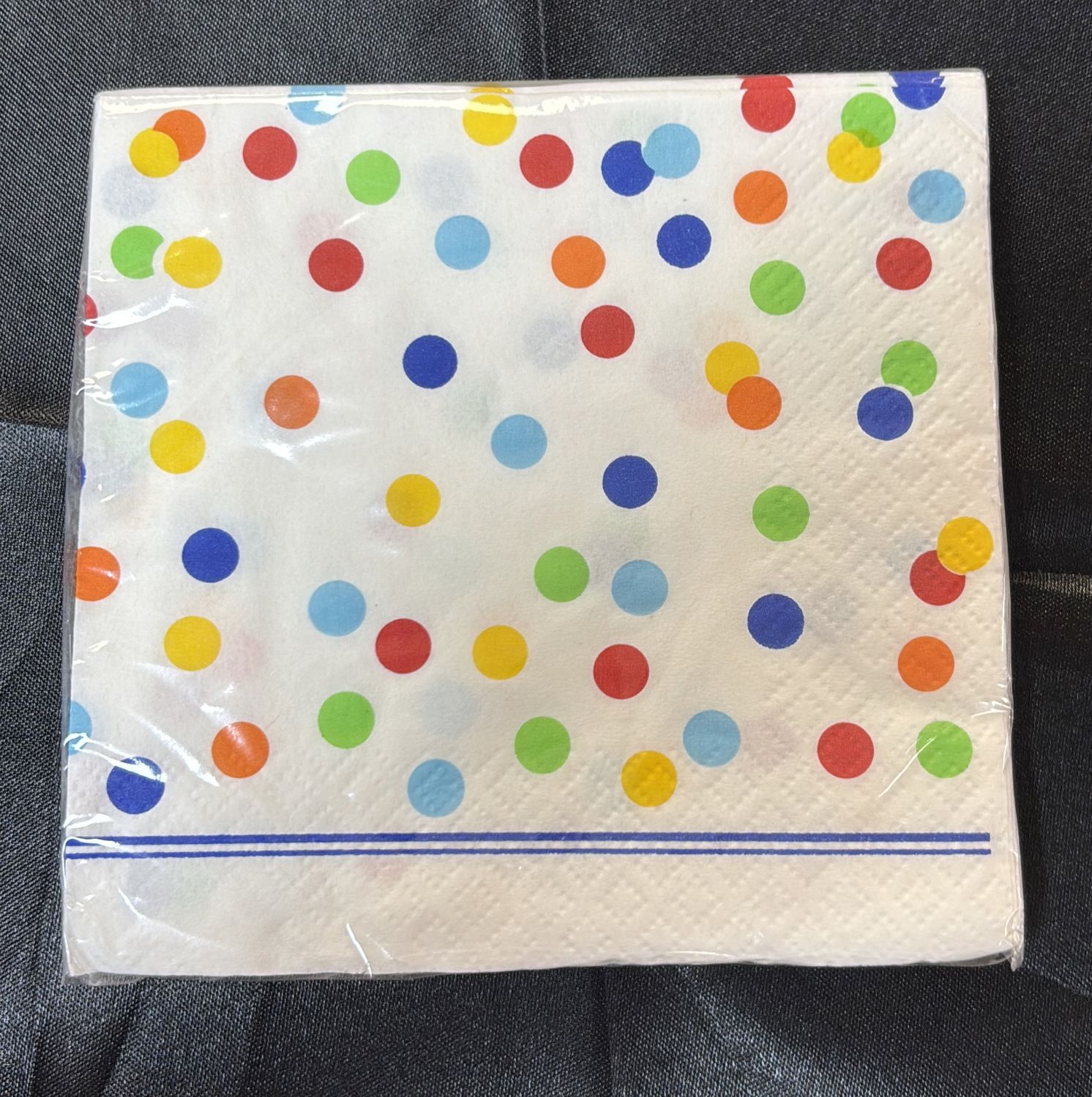 BEVERAGE NAPKIN RAINBOW POLKA DOT