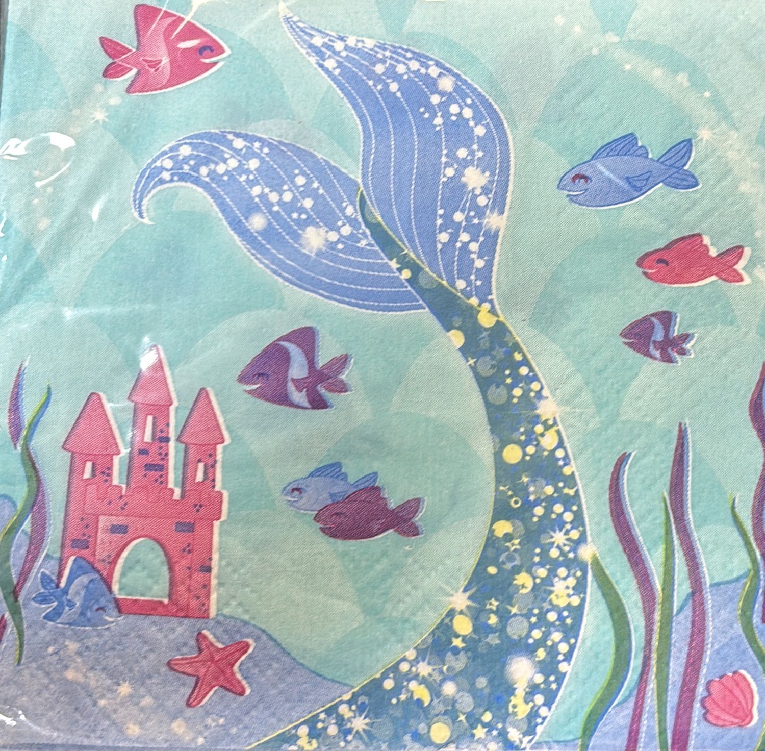 BEVERAGE NAPKIN MERMAID