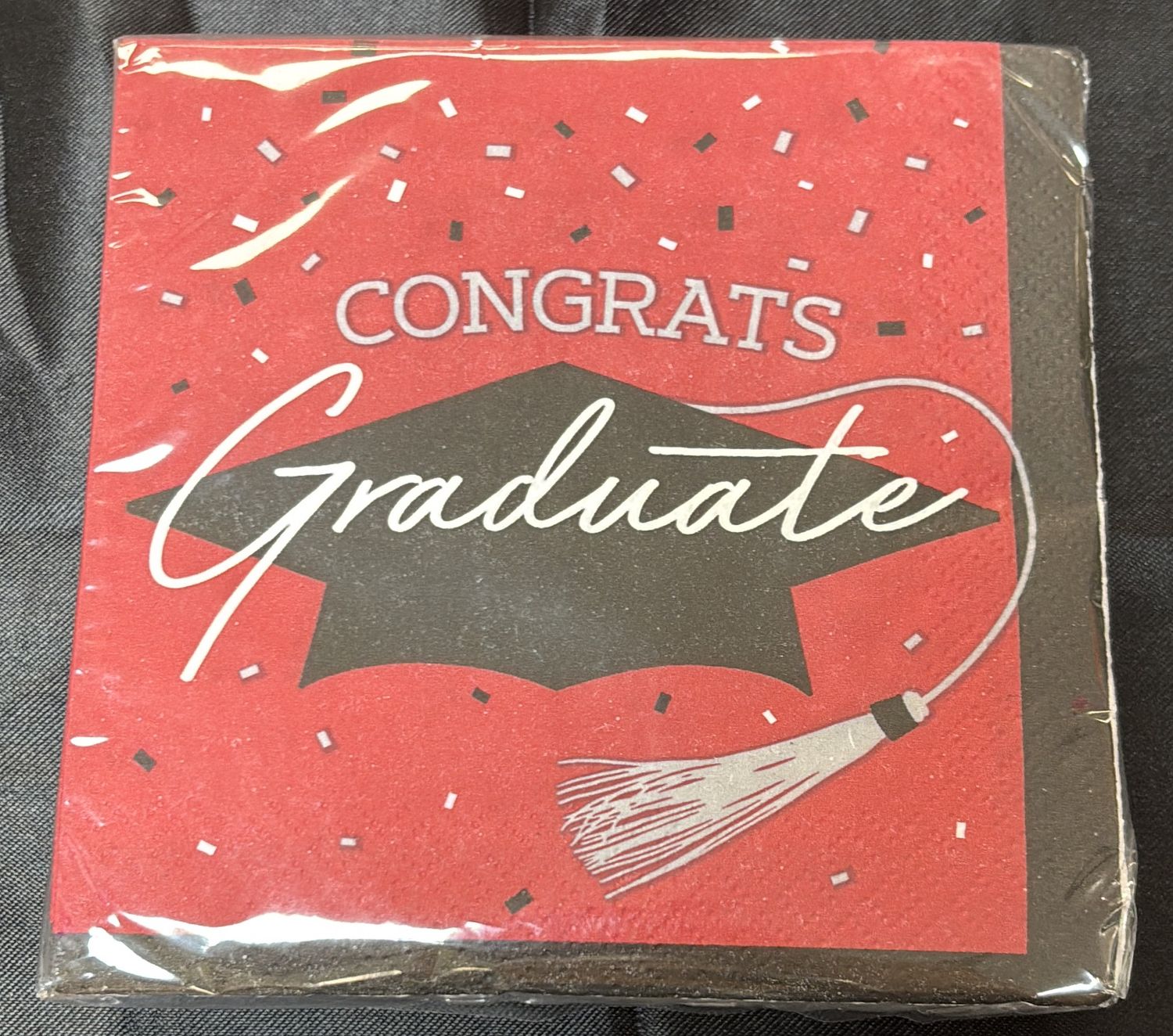 BEVERAGE NAPKIN SCHOOL SPIRIT RED