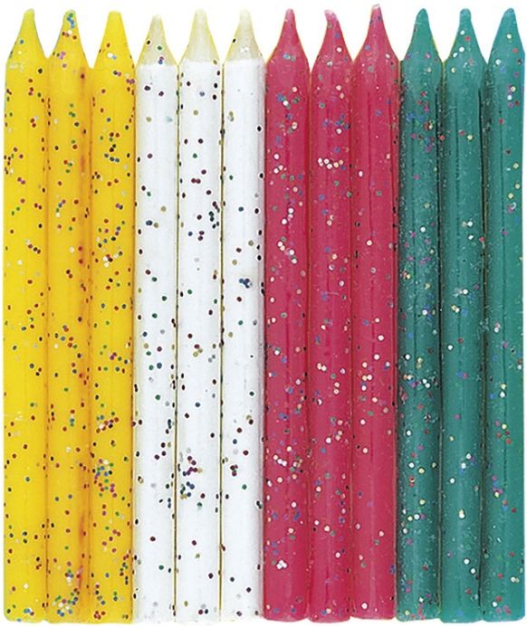 CANDLE MULTI GLITTER BDAY