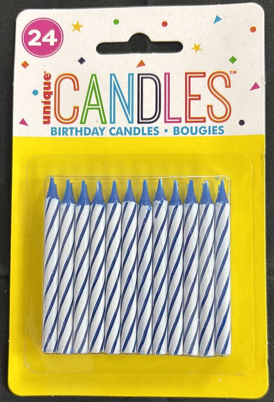 CANDLE SPIRAL BDAY BLUE