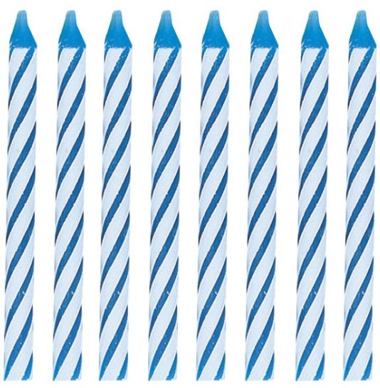 CANDLE SPIRAL BDAY BLUE