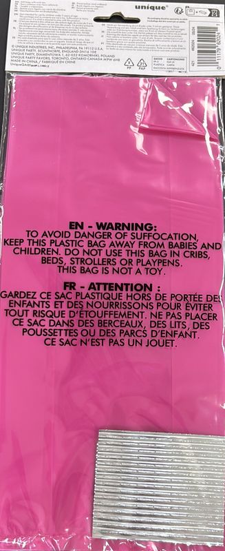 Hot Pink Cello Bags 30Ct