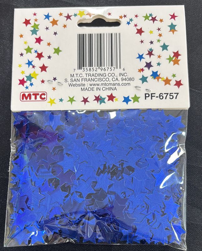 Confetti Stars Metallic Blue
