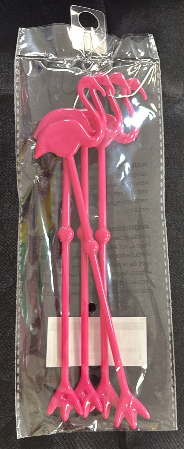 DRINK STIRRER FLAMINGO FUCHSIA