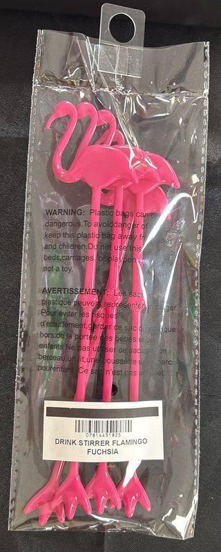 Drink Stirrer Flamingo Fuchsia