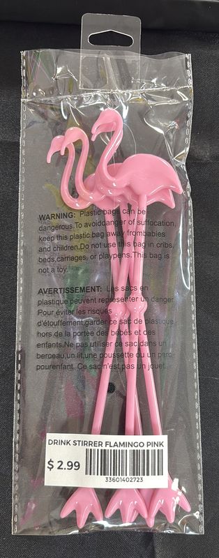 Drink Stirrer Flamingo Pink
