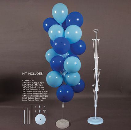 CLEAR 64" 19-BALLOON CLUSTER STAND