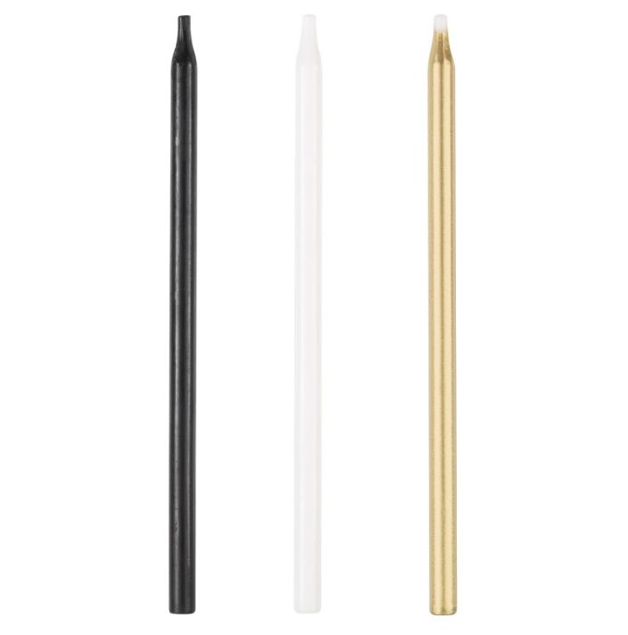 Candles 5" Black Gold White Assorted 20ct