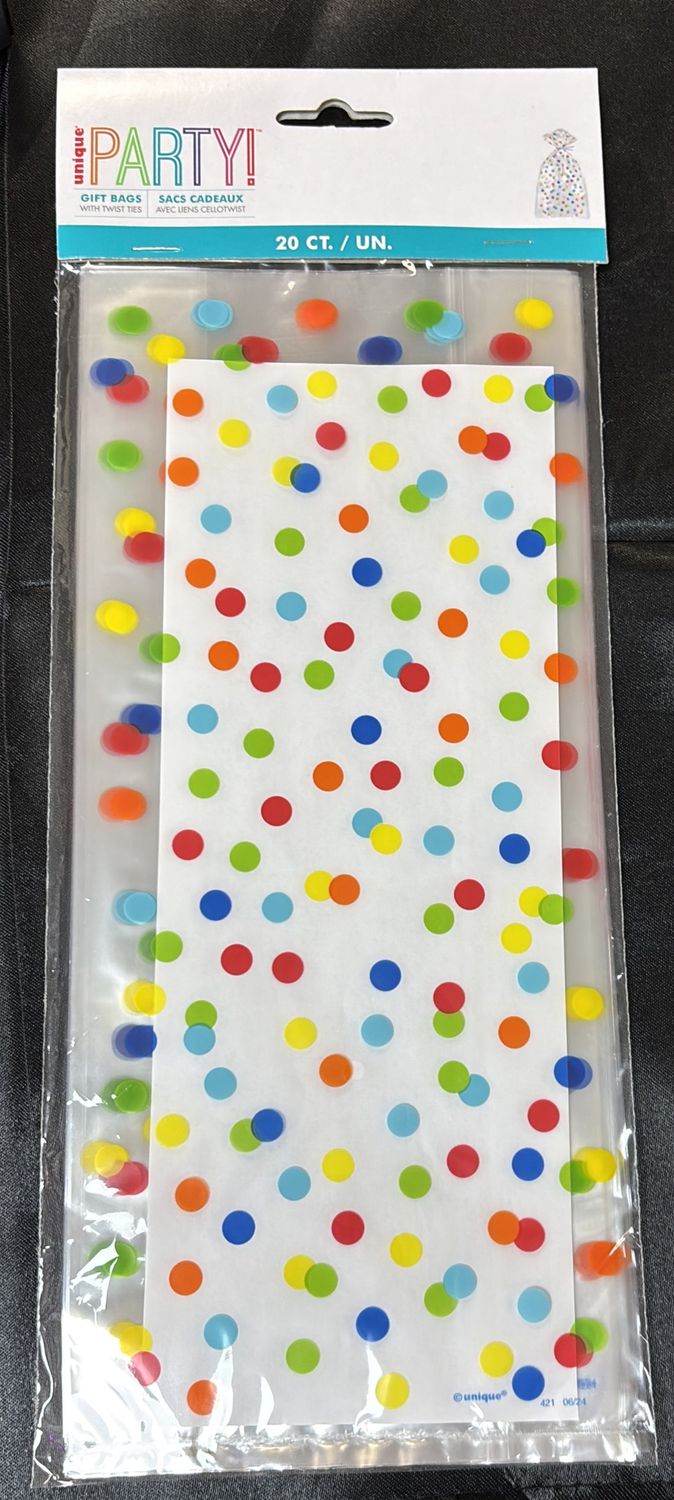 CELLO BAG RAINBOW POLKA DOTS