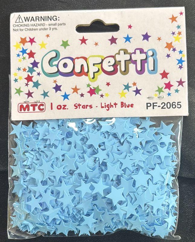 CONFETTI LIGHT BLUE STARS