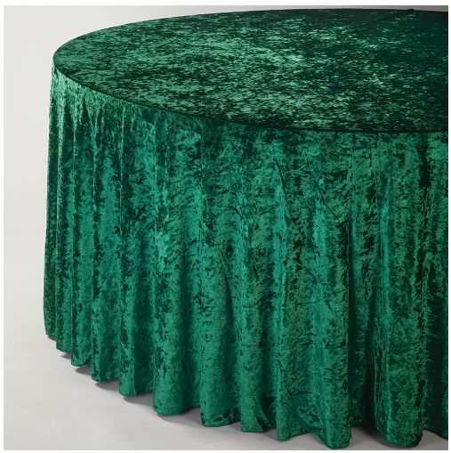 EMERALD 120" ROUND VELVET TABLECLOTH