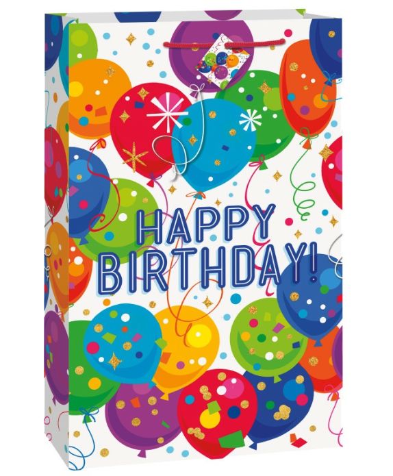 GIFT BAG X-JUMBO BRIGHT BALLOONS DOTS