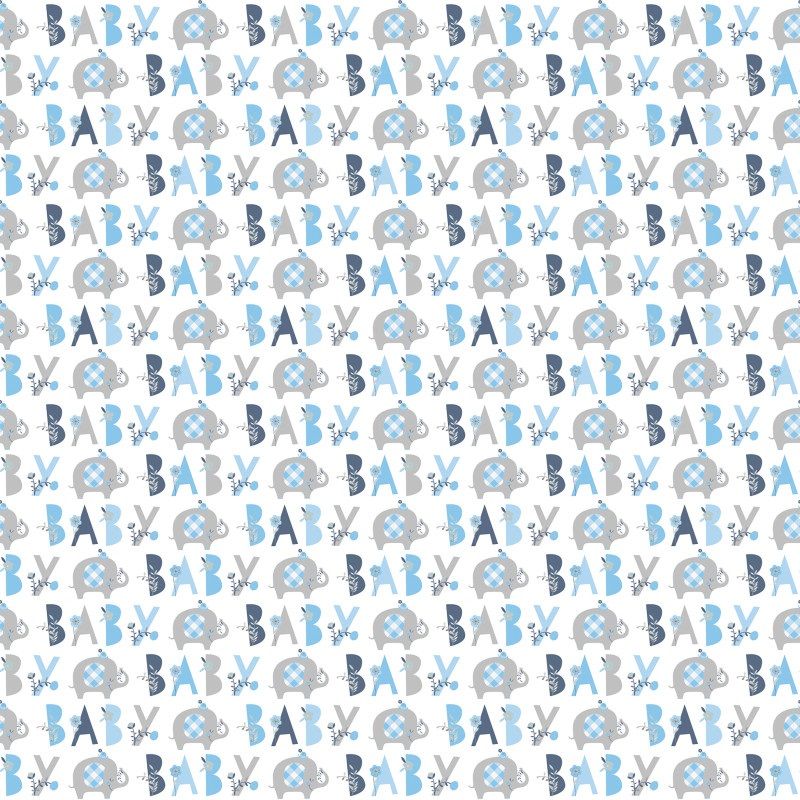 Blue Elephant Baby Gift Wrap