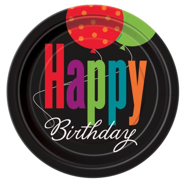 Large Plate Birthday Cheer 9" 8Ct