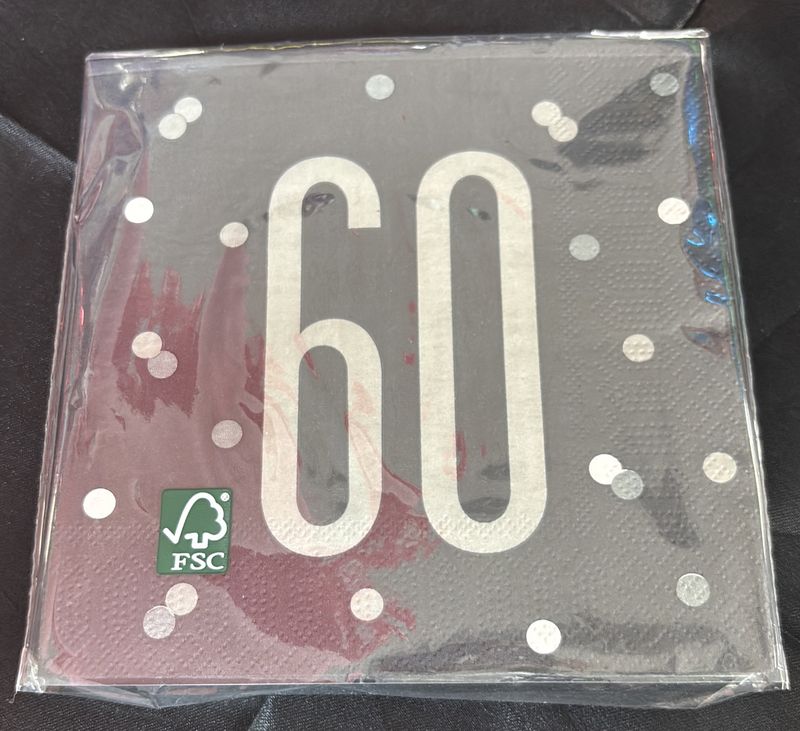 BLACK GLITZ 60 NAPKIN