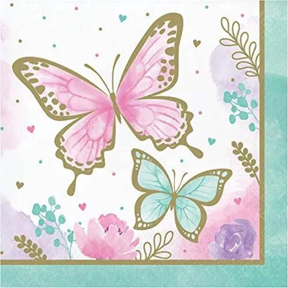 BUTTERFLY SHIMMER LUNCHEON NAPKIN