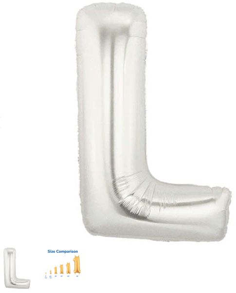 L SILVER 40" LETTER BALLOON