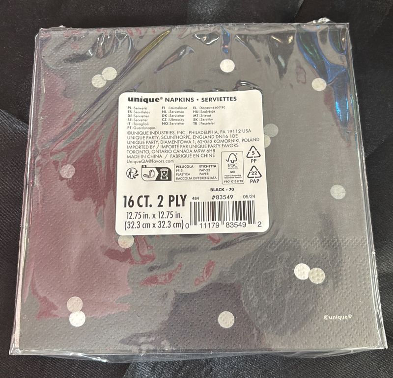 Black Glitz 70 Napkin