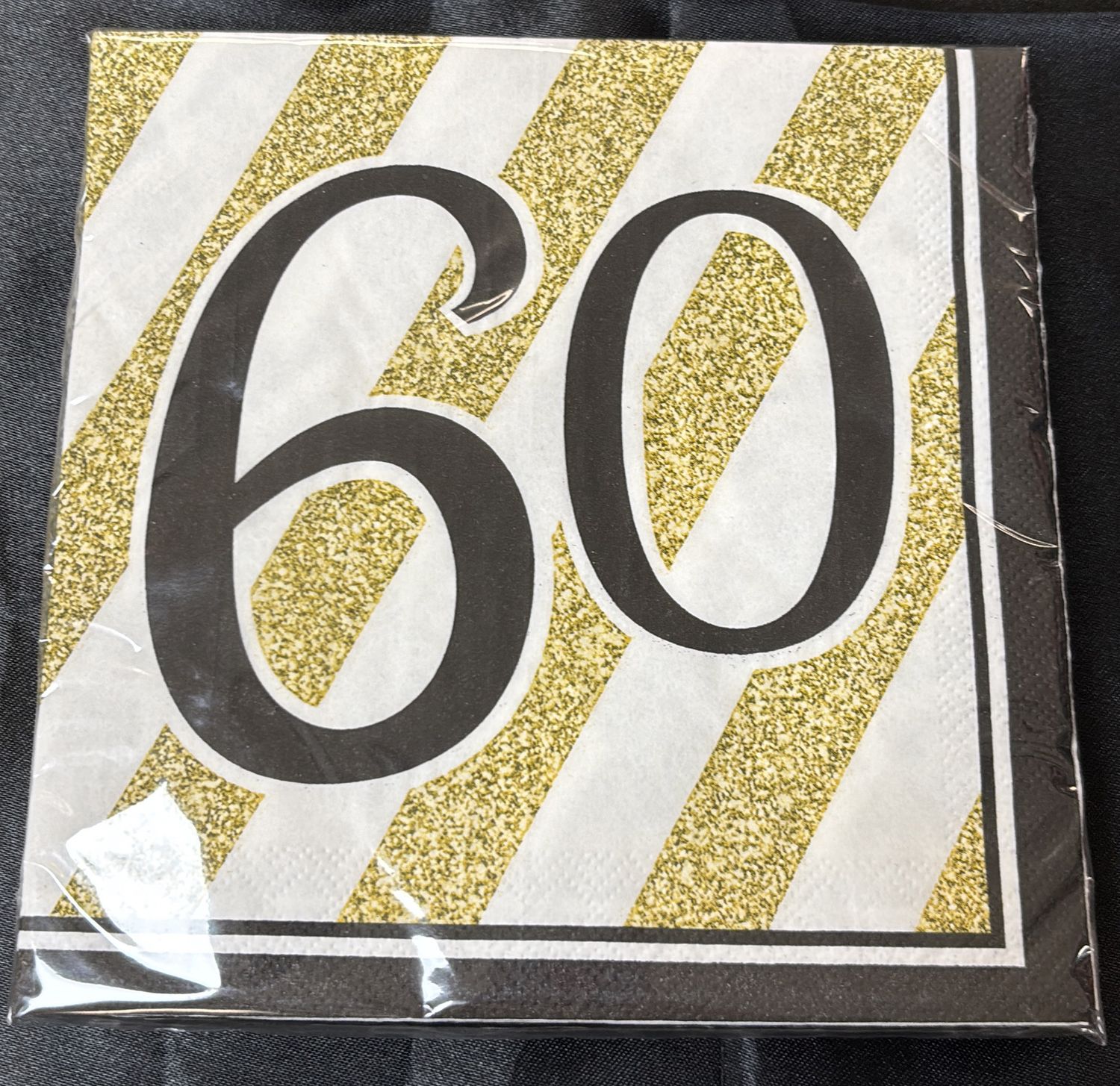 BLACK &amp; GOLD MILESTONE 60 NAPKIN