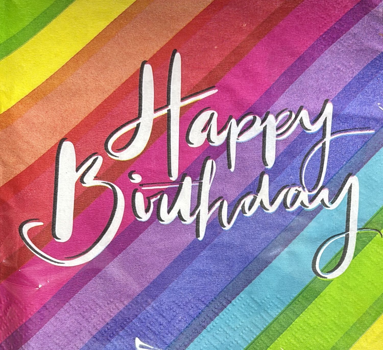 LUNCHEON NAPKIN BLN&amp;RNBW BDAY