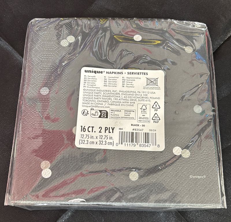 Black Glitz 50 Napkin