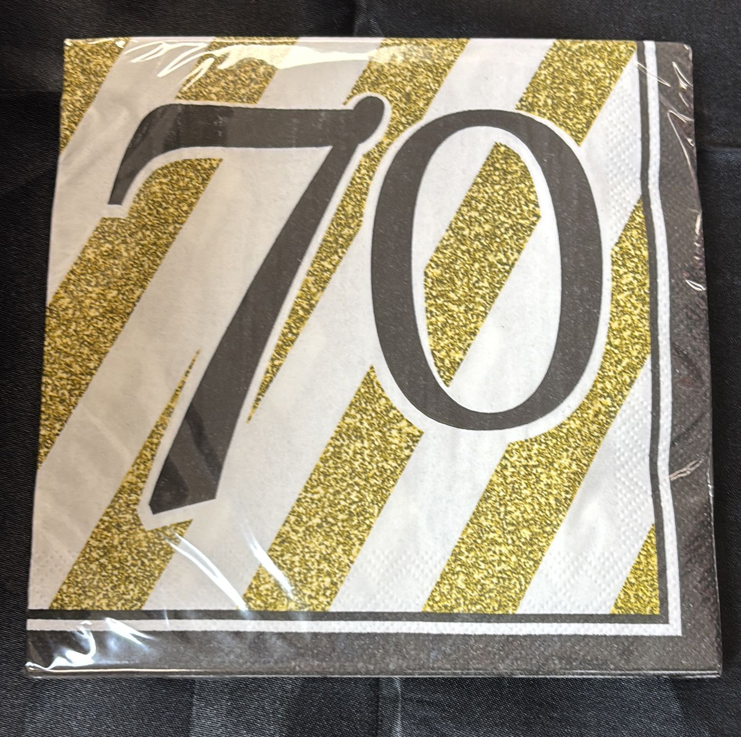 BLACK &amp; GOLD MILESTONE 70 NAPKIN